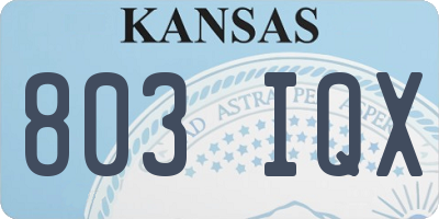 KS license plate 803IQX