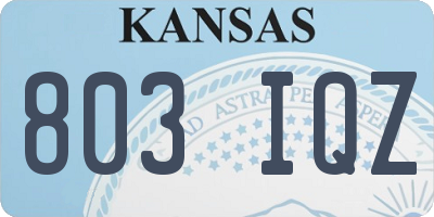 KS license plate 803IQZ