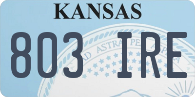 KS license plate 803IRE