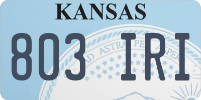 KS license plate 803IRI