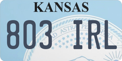 KS license plate 803IRL