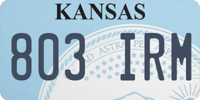 KS license plate 803IRM