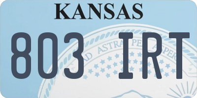 KS license plate 803IRT
