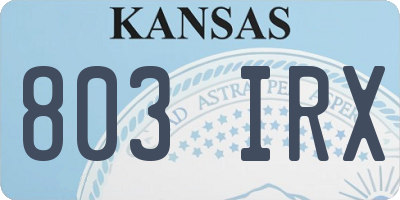 KS license plate 803IRX