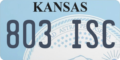 KS license plate 803ISC