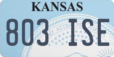 KS license plate 803ISE