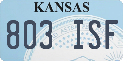 KS license plate 803ISF