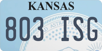 KS license plate 803ISG