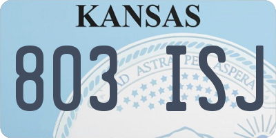 KS license plate 803ISJ