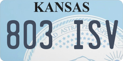 KS license plate 803ISV