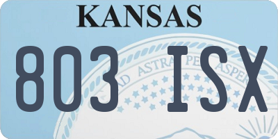 KS license plate 803ISX