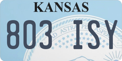 KS license plate 803ISY