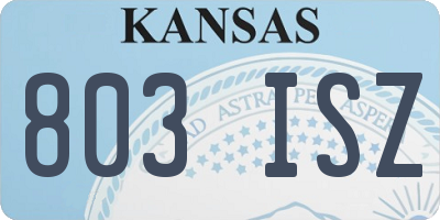 KS license plate 803ISZ