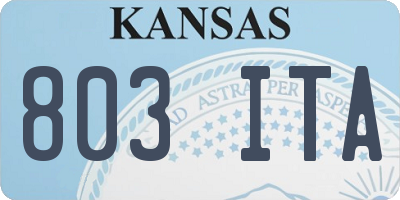 KS license plate 803ITA