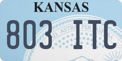 KS license plate 803ITC