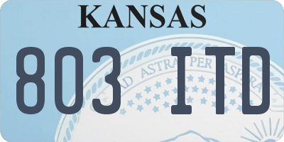 KS license plate 803ITD