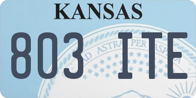 KS license plate 803ITE