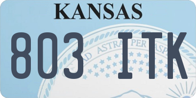 KS license plate 803ITK