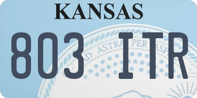 KS license plate 803ITR