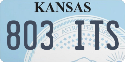 KS license plate 803ITS