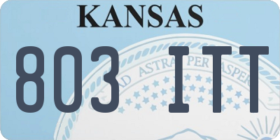 KS license plate 803ITT