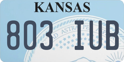 KS license plate 803IUB