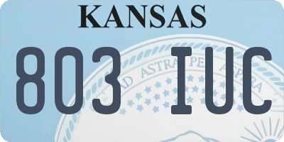 KS license plate 803IUC