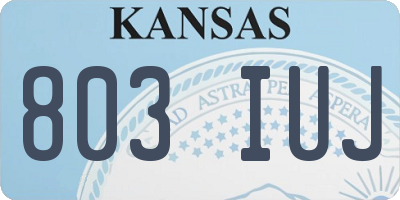 KS license plate 803IUJ