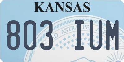 KS license plate 803IUM