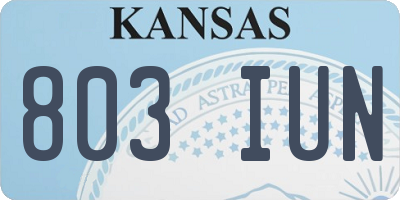 KS license plate 803IUN