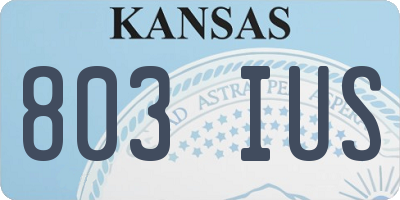KS license plate 803IUS