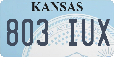 KS license plate 803IUX