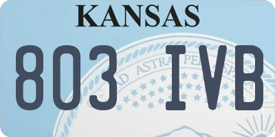KS license plate 803IVB