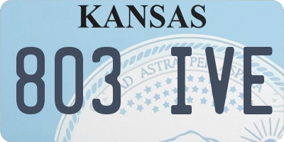 KS license plate 803IVE