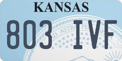KS license plate 803IVF