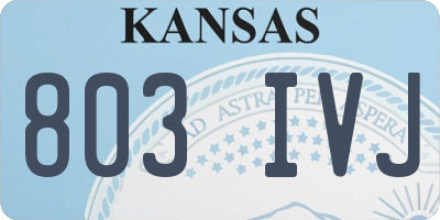 KS license plate 803IVJ