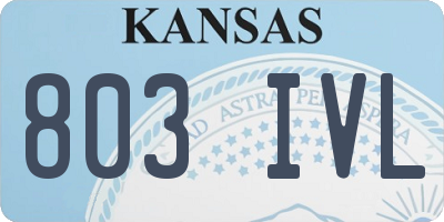 KS license plate 803IVL