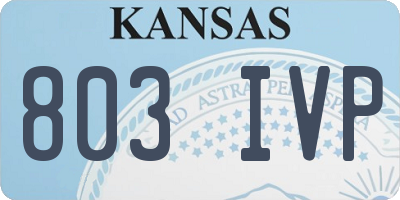 KS license plate 803IVP