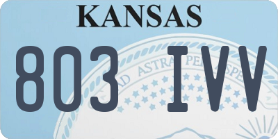KS license plate 803IVV