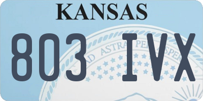 KS license plate 803IVX