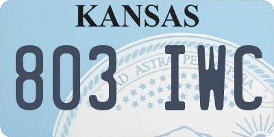 KS license plate 803IWC