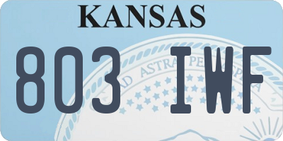 KS license plate 803IWF