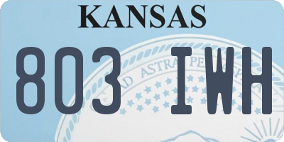 KS license plate 803IWH