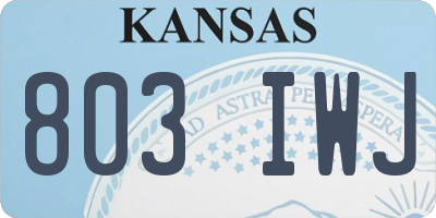 KS license plate 803IWJ