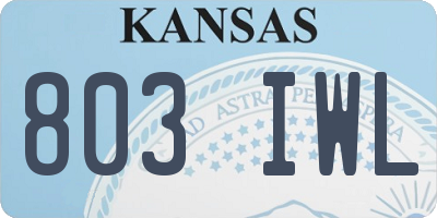 KS license plate 803IWL
