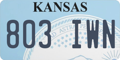 KS license plate 803IWN