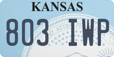 KS license plate 803IWP