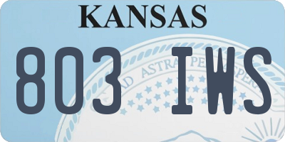 KS license plate 803IWS