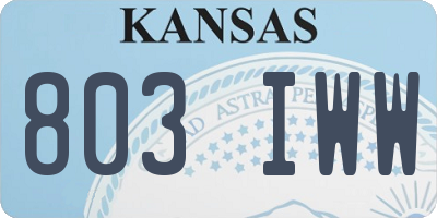 KS license plate 803IWW