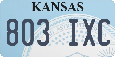 KS license plate 803IXC
